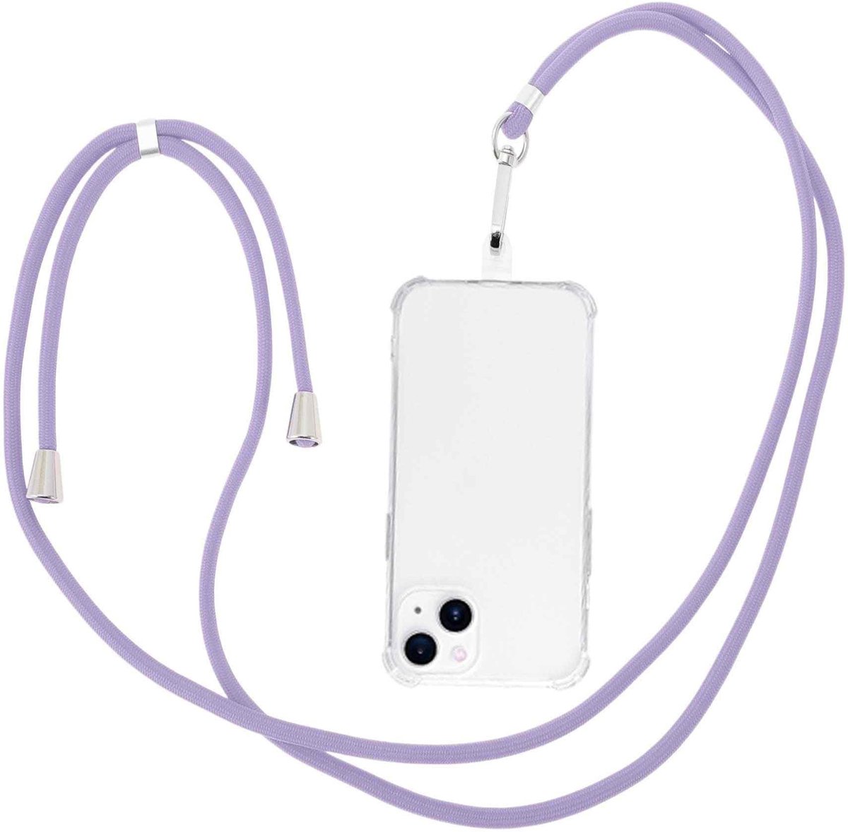 Dailygoods - Universele Telefoonketting met Verstelbaar Koord Lichtroze Paars