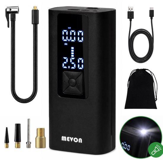 Mevon Airmate MV03 – oplaadbare bandenpomp – tot 10.3 bar