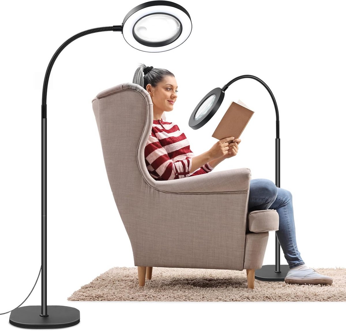 Vergrootglas loep ledverlichting - LED verlichting oplaadbaar - Borduurlamp dimbaar - Leesloep