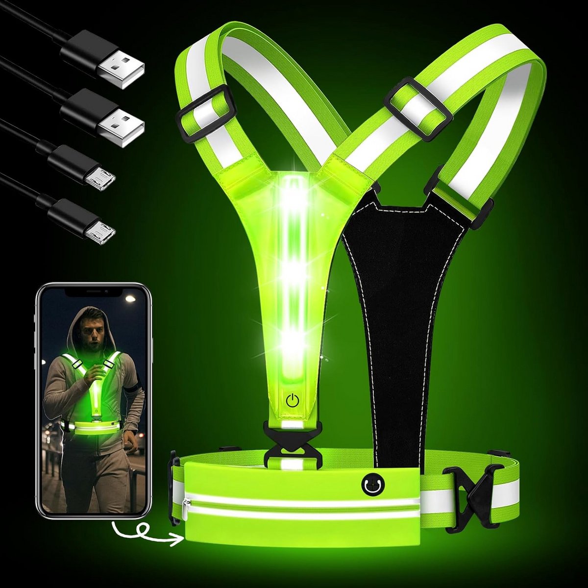 Hardloop Verlichting - Hardloopvest - Wandel - Verstelbaar - Outdoor