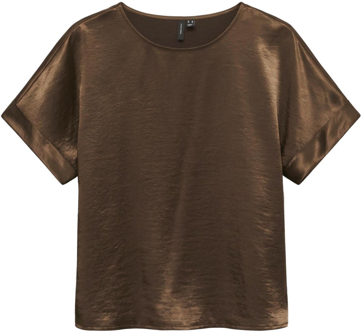 Vero Moda T-shirt Vmelisabeth Ss O-neck Top Exp 10352432 Cocoa Brown Dames Maat - S