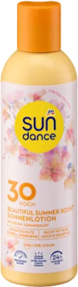 Zonnemelk SPF 30 Beautiful Summer - SUNDANCE | 200 ml - Factor 30 Hoog - Zomerse geur | Hydrateert tot wel 24 uur