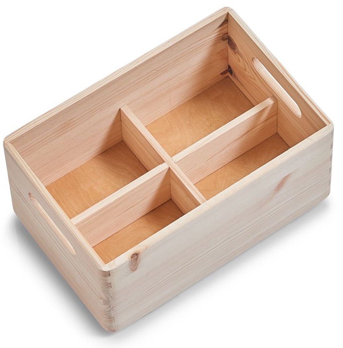 Zeller en opbergkist 30 x 20 x 15 cm present - Hout - Sorteervakken | Stapelbaar