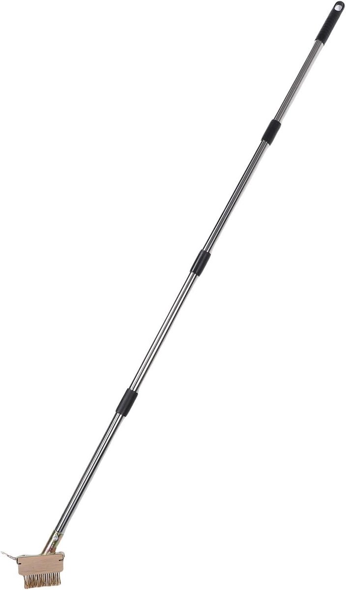 Verstelbare 63 cm lange onkruidverwijderaar met 2-in-1 spleetborstel voor mos- en onkruidverwijdering in opritten, terrassen en bestrating