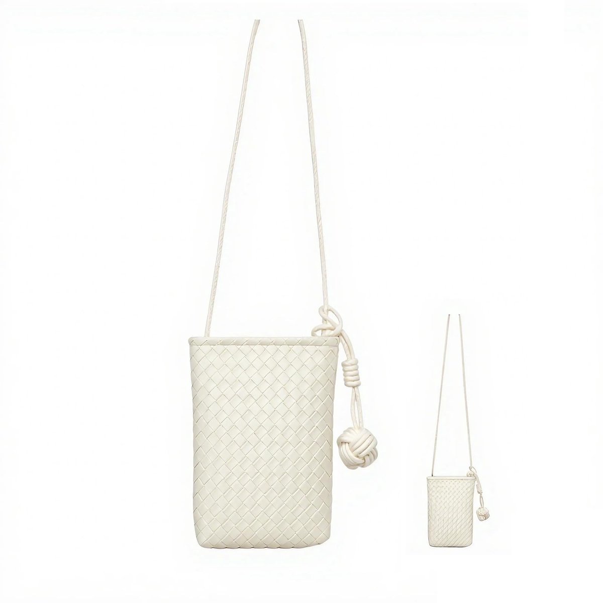 Dailygoody - Schoudertas voor Dames - Handige Telefoonhouder - Verstelbare Schouderriem - Witte Sling Bag - Perfect voor Winkelen - Ideaal voor Dageli