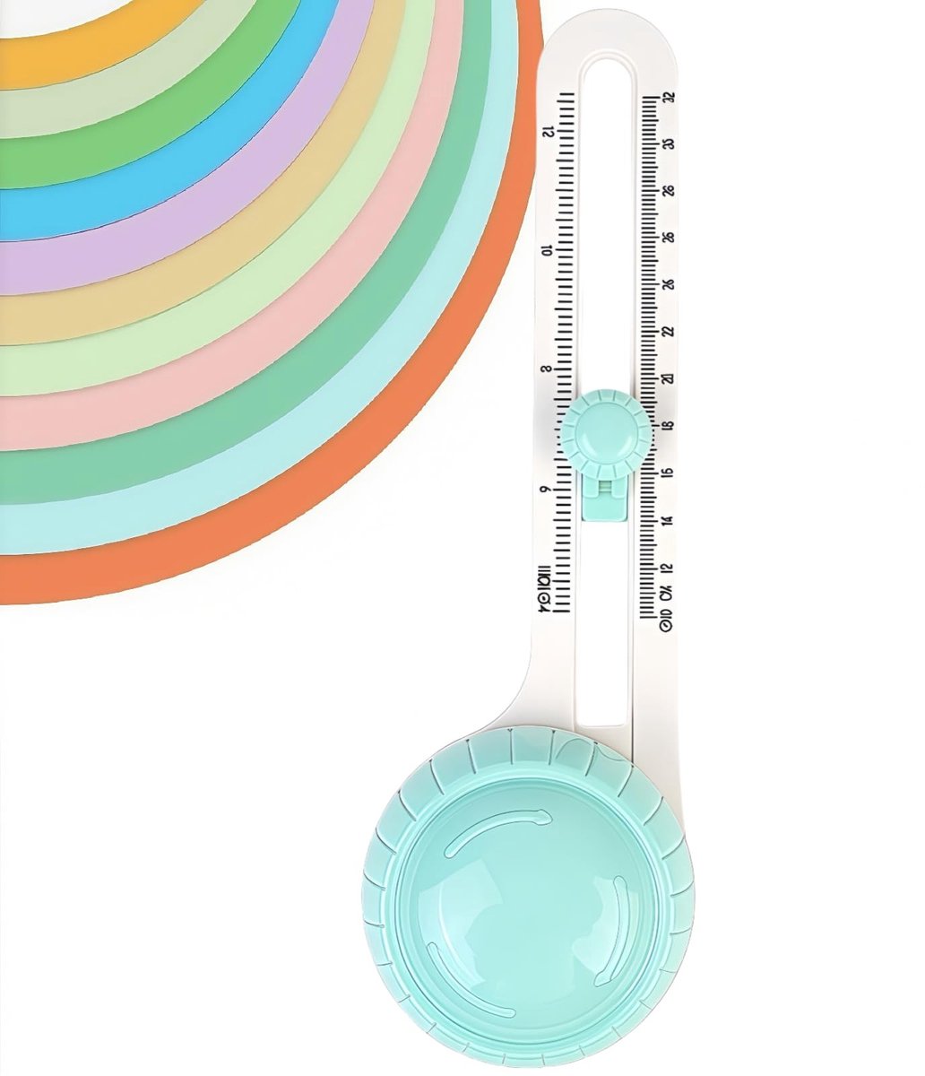 Dailygoody - Portable Rotary Circular Cutter - Cirkel Snijder - Veilig en gebruiksvriendelijk - Verstelbaar van 10-32cm - Ideaal voor papier en plasti...