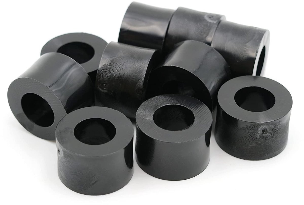 Dailygoody - Afstandshulzen - Sluitringen - Ideaal voor afstanden tussen onderdelen - Zwart - HD-polyethyleen - 10 stuks - Geschikt voor M8