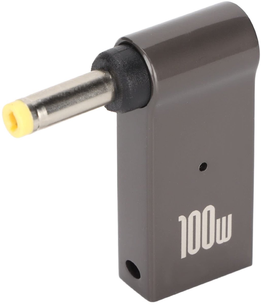 Dailygoody - USB C Female Naar DC Male Adapter - 100W PD Adapter - Ruimtebesparend - 90 Graden Schuin - Snel Opladen - Geschikt voor Laptop Oplaadpoort