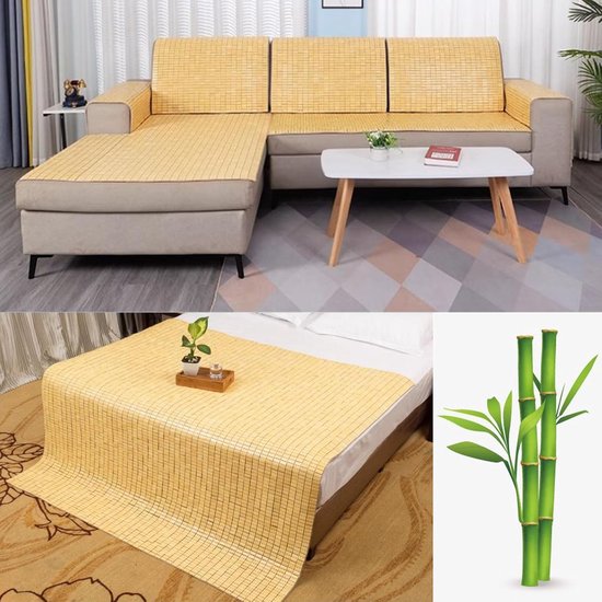 Zomerslaapmat Bamboe - Koelmat Mahjong - Koel Zomeren - Glad Gepolijst Bamboe - 70 cm x 150 cm - Natuurlijk — afbeelding 4