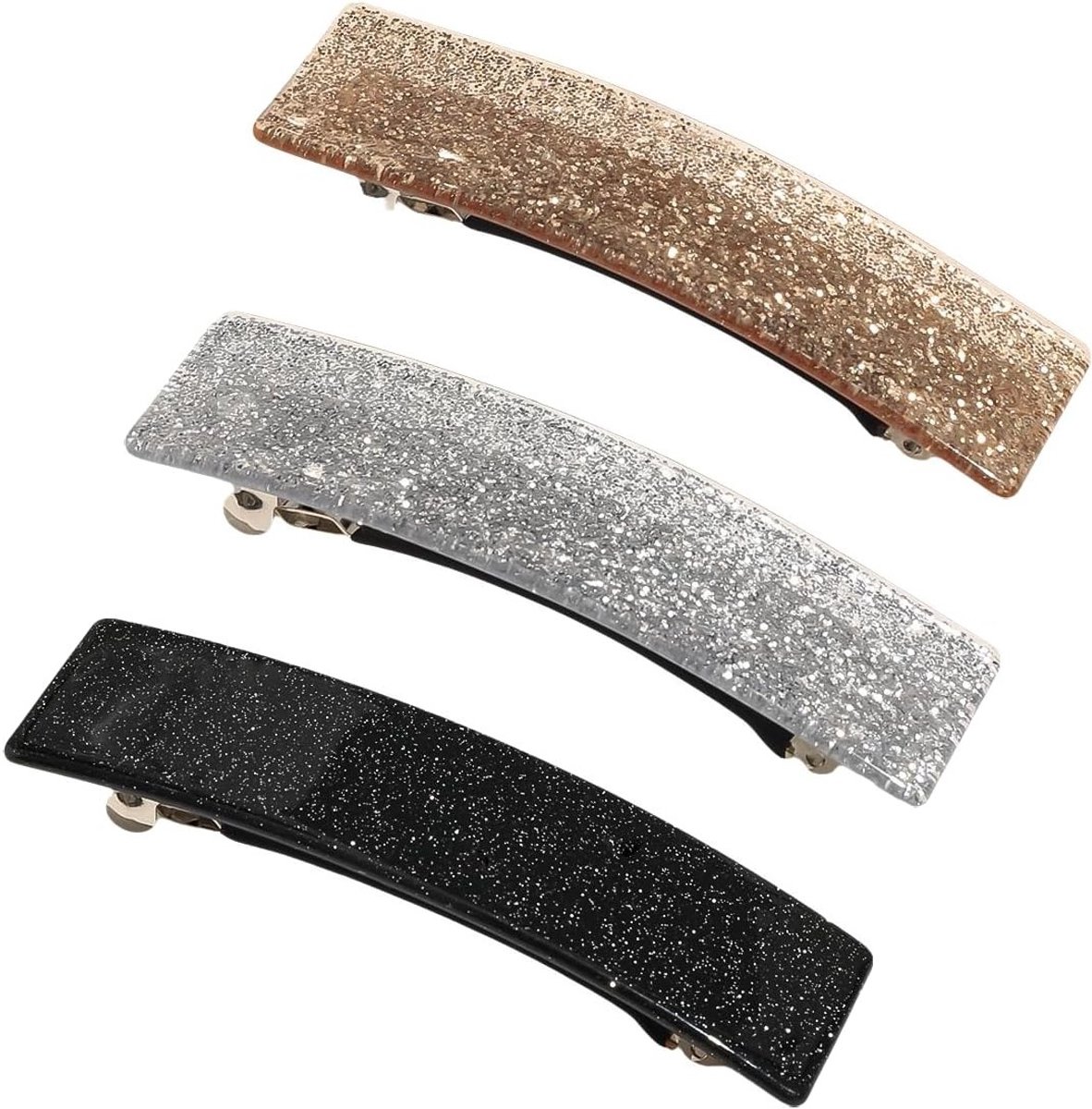 Set van 3 elegante haarspelden voor dames en meisjes met rechthoekig design