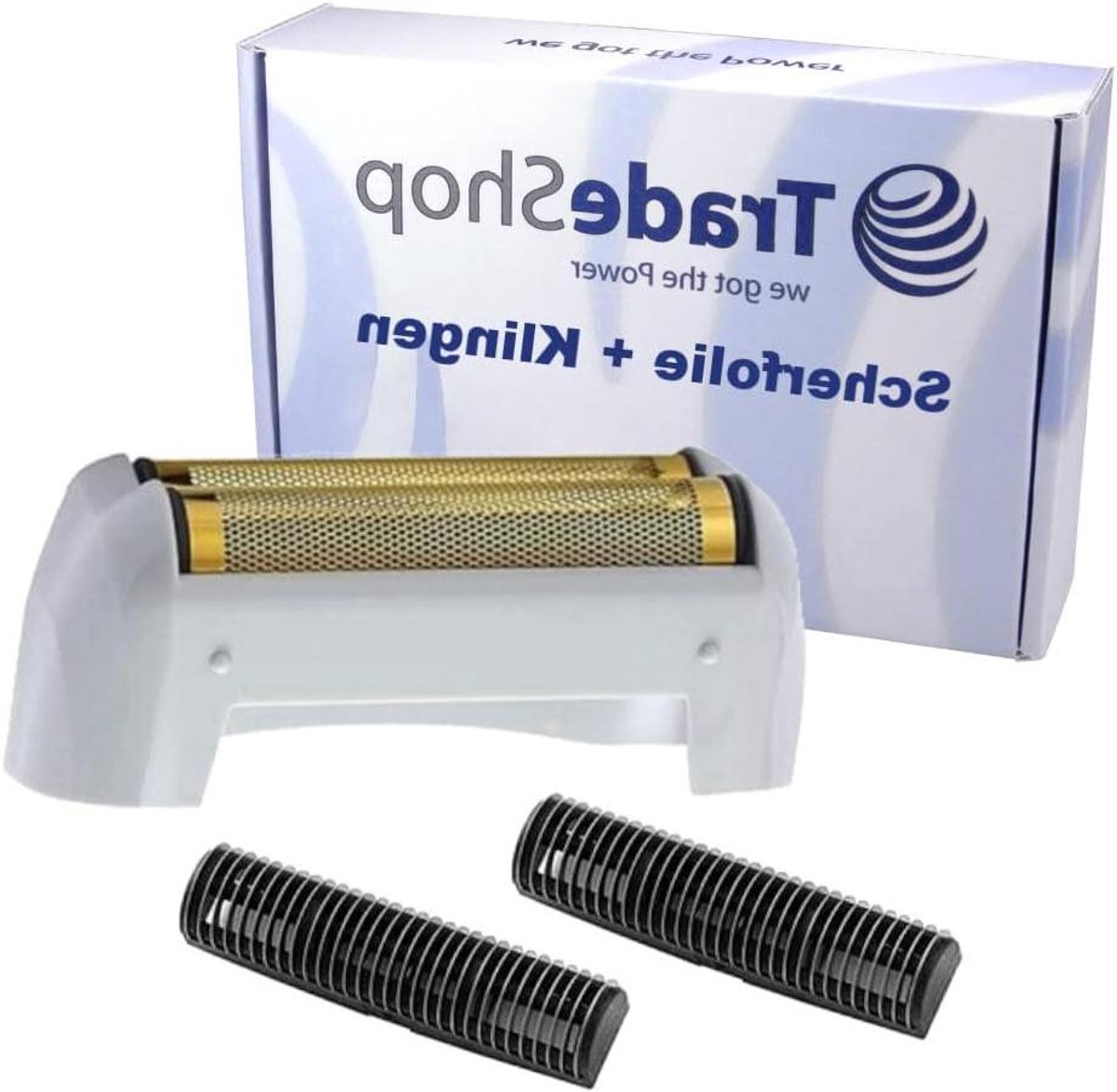 Scheerkop Vervangingsset - Scheerfolie Mesjes - Glad Scheren - Hypoallergene Titanium Folie - 1 Folie 2 Mesjes - Goud