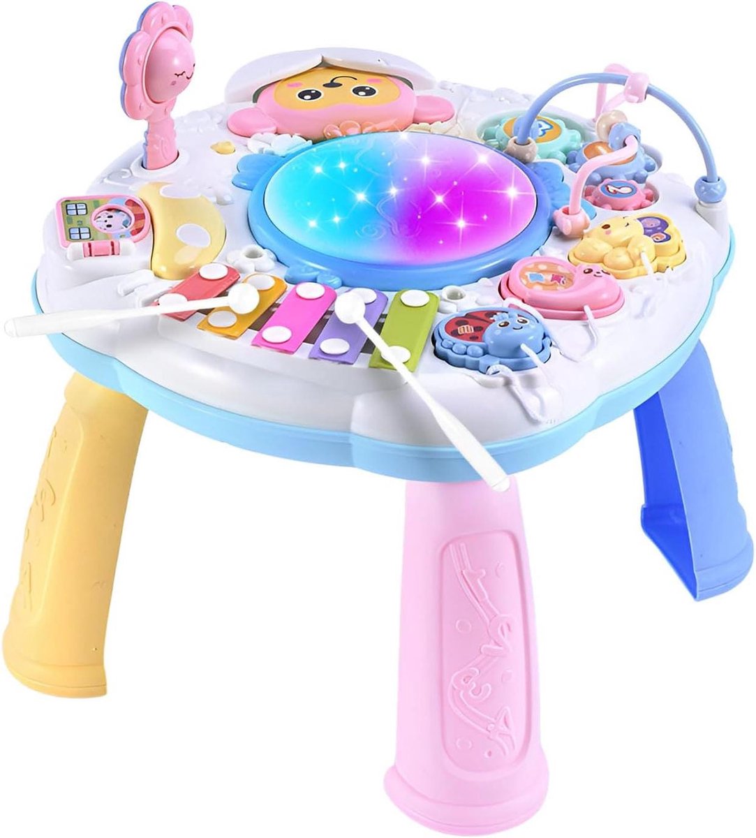 Educatief centrum kinderen - Speeltafel baby peuter - Motoriek bevorderen - Multifunctioneel met muziek