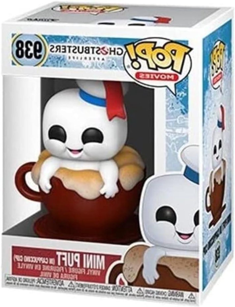 Mini Puft Figuur - Verzamelobject Film - Verzamelen - In Cappuccino Cup - 4 cm - Multicolor