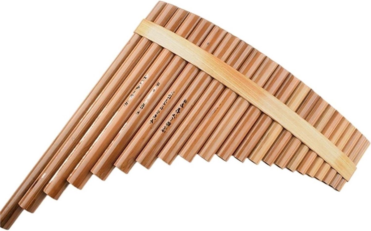 Panfluit 22 Buis - Panfluitinstrument Folk - Muziek Maken - Bitter Bamboe - 40 cm - Natuurlijk