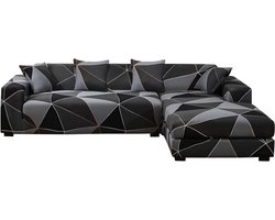 SnelShoppen - ShowyLive Hoekbankhoes, L-Vormige Sofa Cover Set van 2, Elastische Stretch met 2 Kussenslopen, Universele Sofa Cover voor 2 Zits + 2 Zit