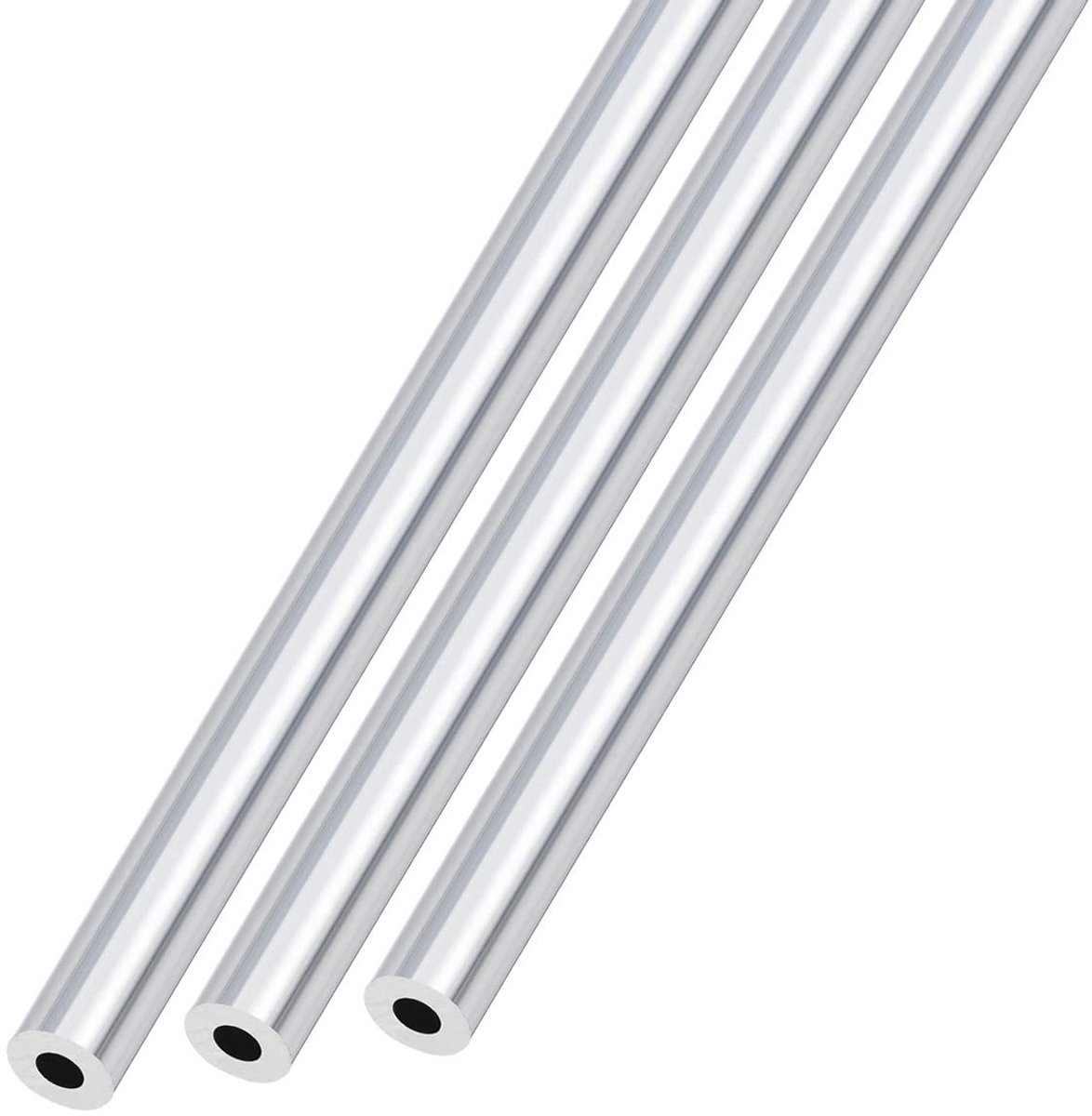 Dailygoody - Aluminium buis - 6063 Aluminium - 3 stuks - Zilver - Rond - Geschikt voor knutselen en machines - 11 mm OD, 5 mm ID, 300 mm L