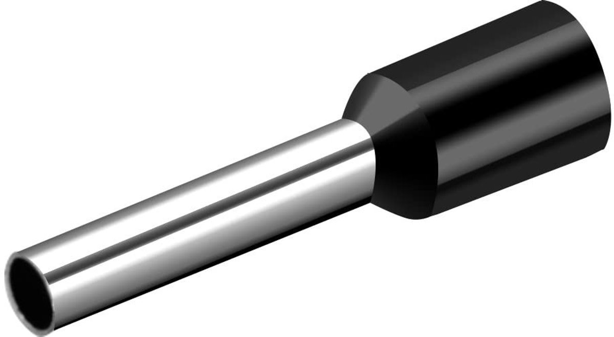Dailygoody - Cord End Terminal - Krimpconnector - Vinyl Geïsoleerd - Zwart - Copper Wire - 1000 Stuks - Geschikt voor 14