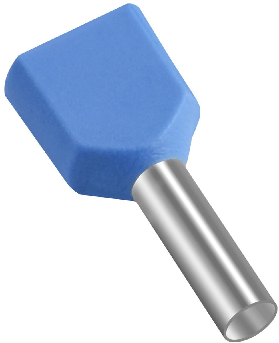 Dailygoody - Twin Crimp Connector - Twisted Wiring - 1000 Stuks - Blauw - Draadverbinding - 14 - Geschikt voor Elektrische Toepassingen - 10 mm