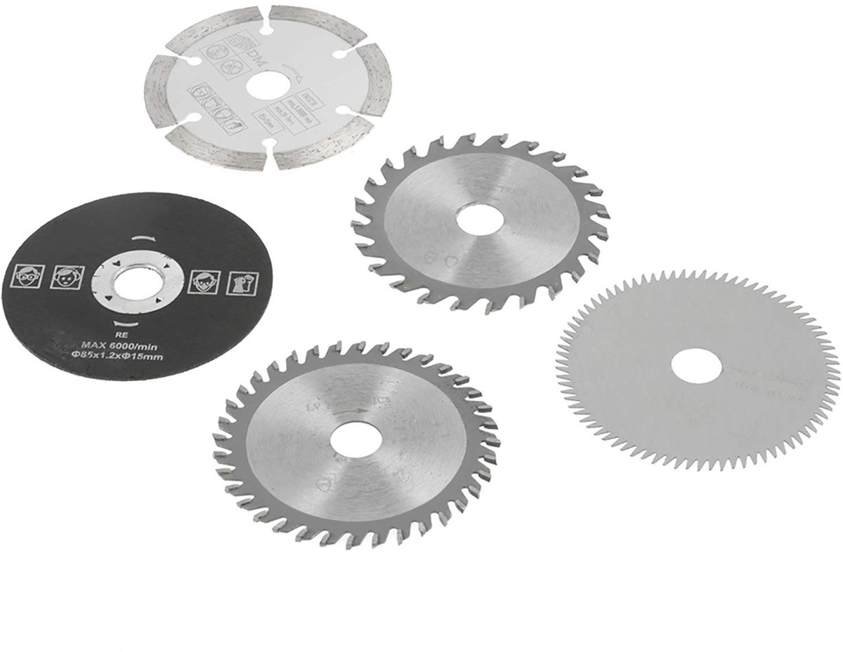 Dailygoody - Cirkelzaagblad - Mini zaagbladen - Hoogwaardige snijresultaten - 85mm - Snijdisc - Voor diverse materialen - 5 stuks