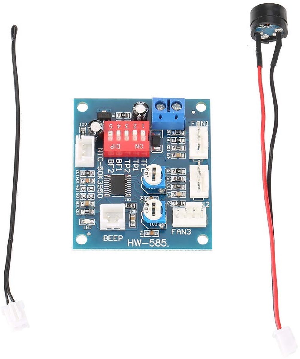 Dailygoody - DC 12V Temperature Controller - Fan Speed Controller - Compact formaat - Temperatuurregelaar - Geschikt voor PC - 4 draad systeem