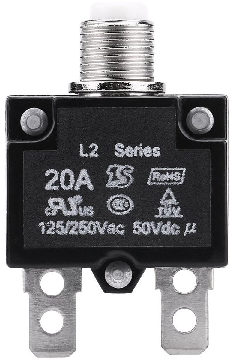 Dailygoody - Overcurrent Protection - Reset Thermoswitch - Automatische beveiliging - 20A - Circuit Breaker - Veiligheidsswitch - Geschikt voor g