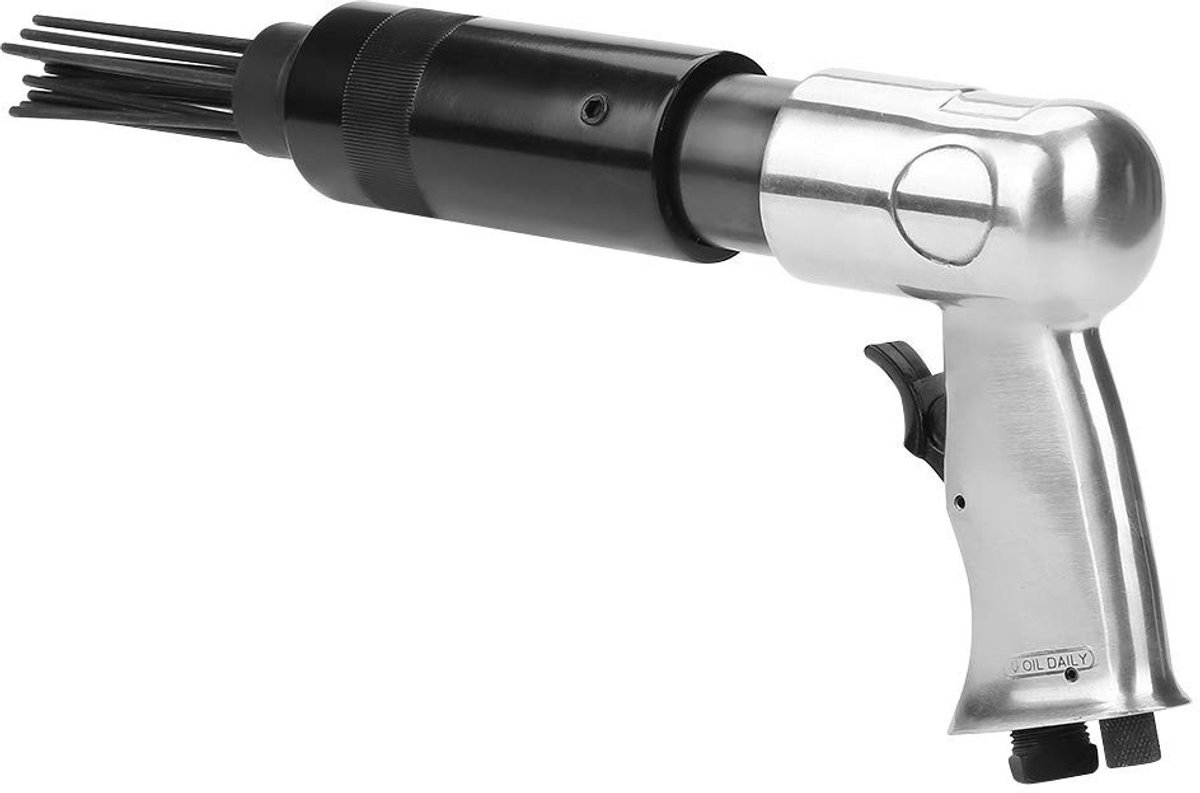 Dailygoody - Solidchoice - Dailygoody - Needle Gun - Compressed Air Needle Grid - 3000 Rpm - Zwart - Carbon Steel - Effectief Schalen en Deburren - Geschikt voor Doe-Het-Zelf Kl