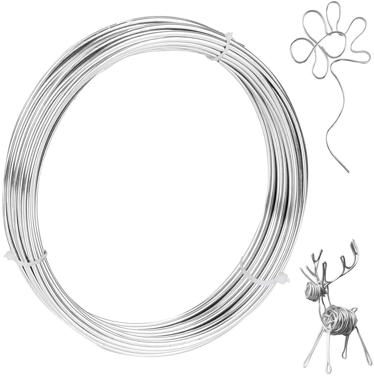 Flexibele metalen draad van roestvrij staal voor het maken van poppen, kunstwerken en sieraden - 60 meter, diameter 1 mm, ideaal voor DIY-projecten