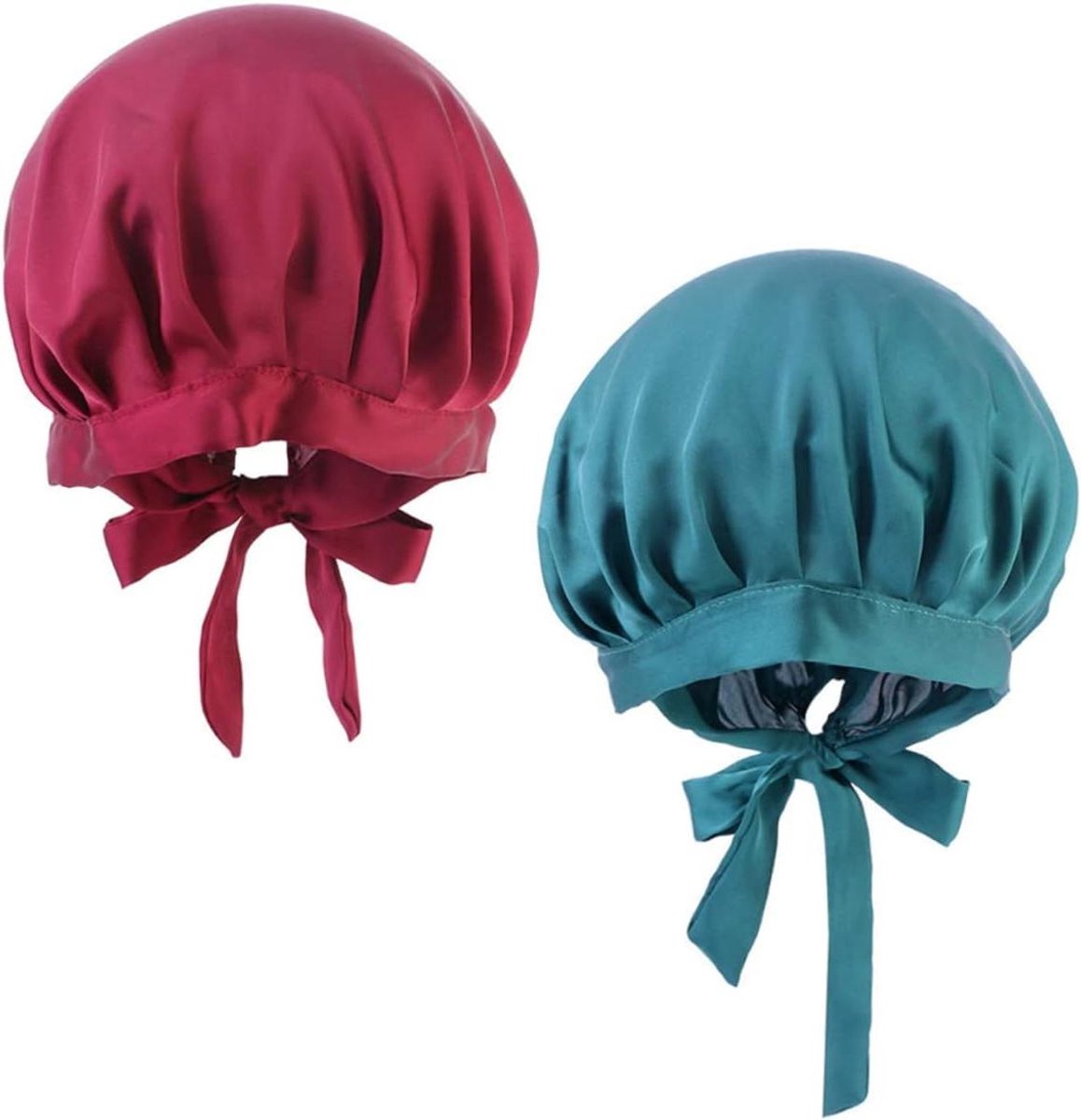 Slaapmuts - Hoofddeksel Zacht - Haar Beschermen - Imitatiezijde Materiaal - 30cm Diameter - Blauw
