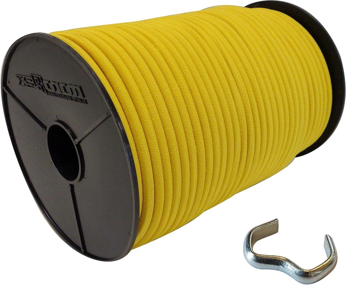 Expander touw - Rubberen lijn - Bevestigen van lading - Weerbestendig materiaal - 10 meter - Geel