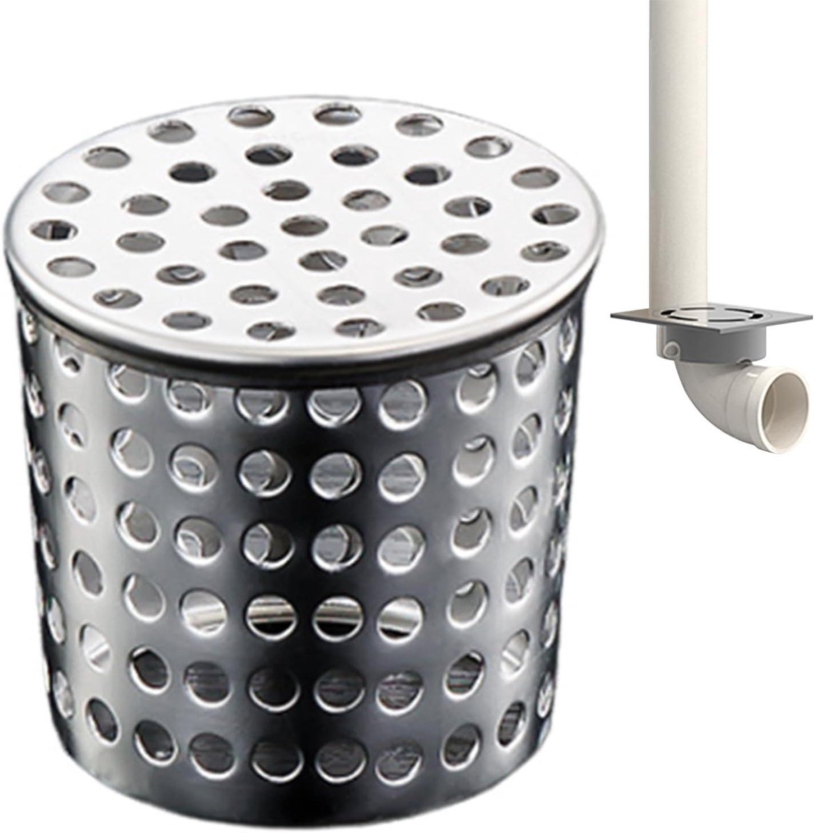 Goot Afdekking - Afvoer Bescherming - Verstopping Voorkomen - Roestvrij Staal - 50-100 mm - Zilver
