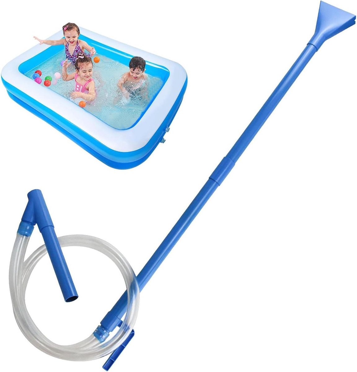 Draadloze Spa Stofzuiger - Handheld Vijver Cleaner - Zwembad Reinigen - Verstelbare Telescoopsteel - 375 cm - Zwart