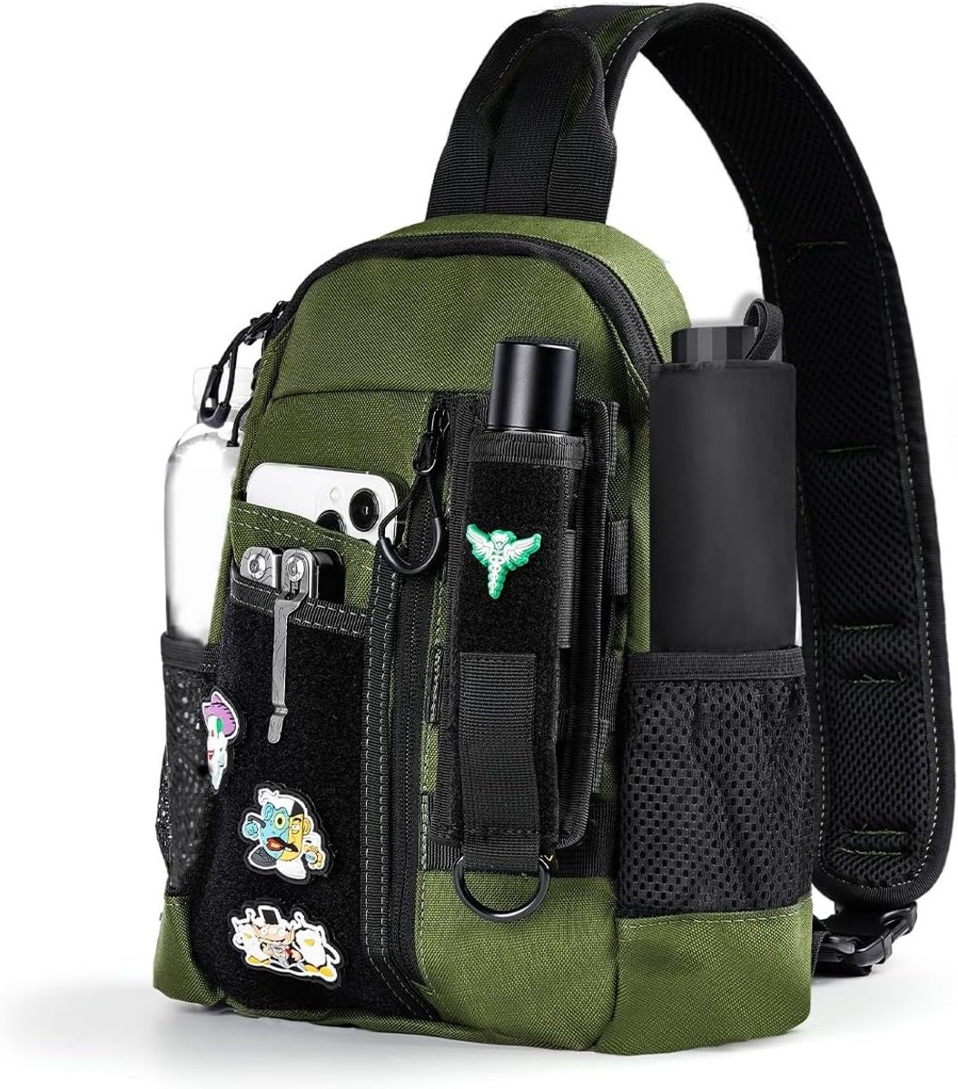 Multifunctionele EDC Schoudertas voor Mannen, Lichtgewicht Sling Bag met Verstelbare Schouderriem, Ideaal voor Dagelijks Gebruik en Reizen