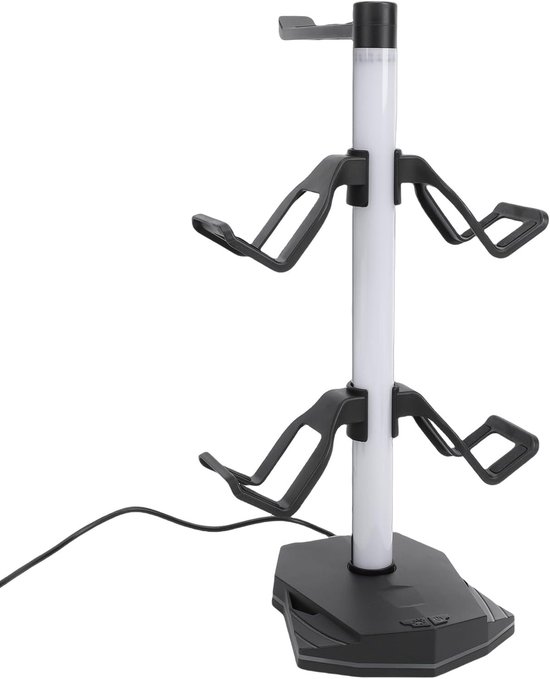 Hoofdtelefoon Controller Standaard - Gaming Accessoire - Bureau Organisatie - Met RGB Licht - Voor 4 Controllers - Zwart — afbeelding 5