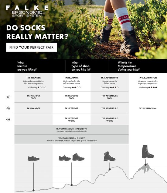 Chaussettes en laine et soie Falke TK 2 gris Pointure 42-43