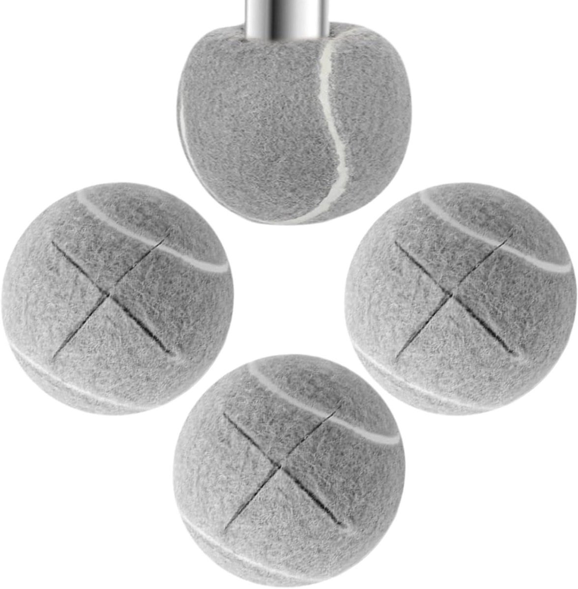 Stoel Tennisballen - Meubelbeschermers Vilt - Vloeren Beschermen - Geluid Dempend - 4 Stuks - Grijs