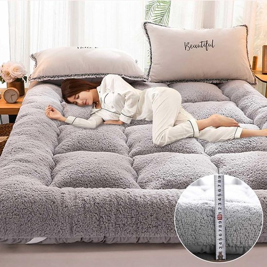 Vloermatras - Japanse futon - Comfortabel slapen - Dubbelzijdig ontwerp - 150 x 200 cm - Grijs — afbeelding 5