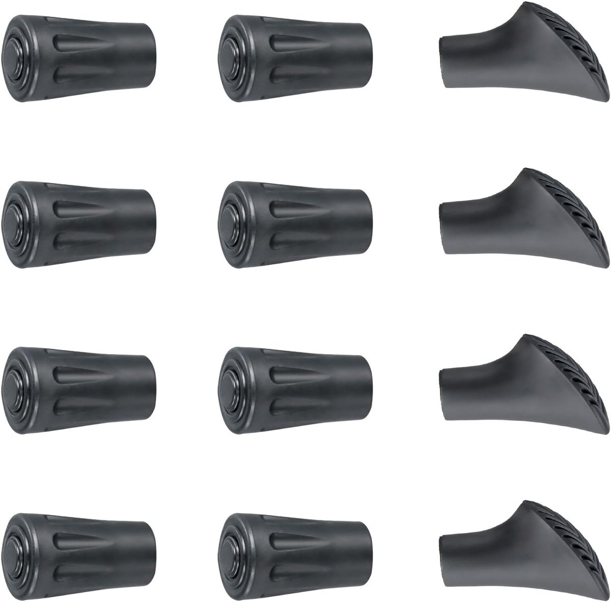 Rubberen Einden voor Wandelstokken - 12 Stuks, Universele Tips voor 10-11mm Stokken, Ideaal voor Gebruik op Stoepen en Grindpaden, Zwart