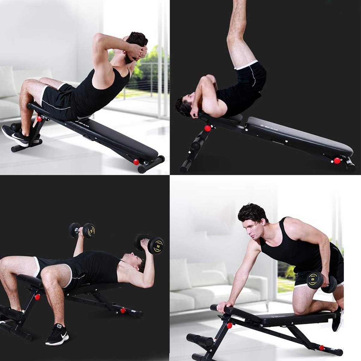 PowerFold Pro Adjustable Weight Bench 130×43×50 cm – Opvouwbare Multifunctionele Fitnessbank voor Bankdrukken, Sit-ups & Full Body Krachttraining Home Gym tot Intensief Gebruik
