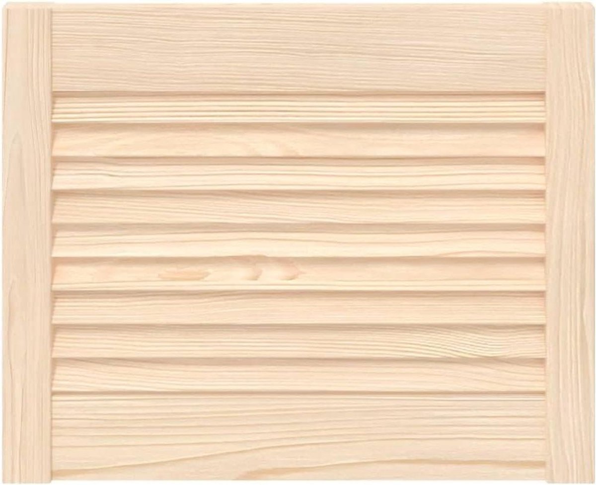Kastdeur met lamellen - Houten deurpaneel - Meubel renovatie - Massief grenenhout - 395x494 cm - Naturel