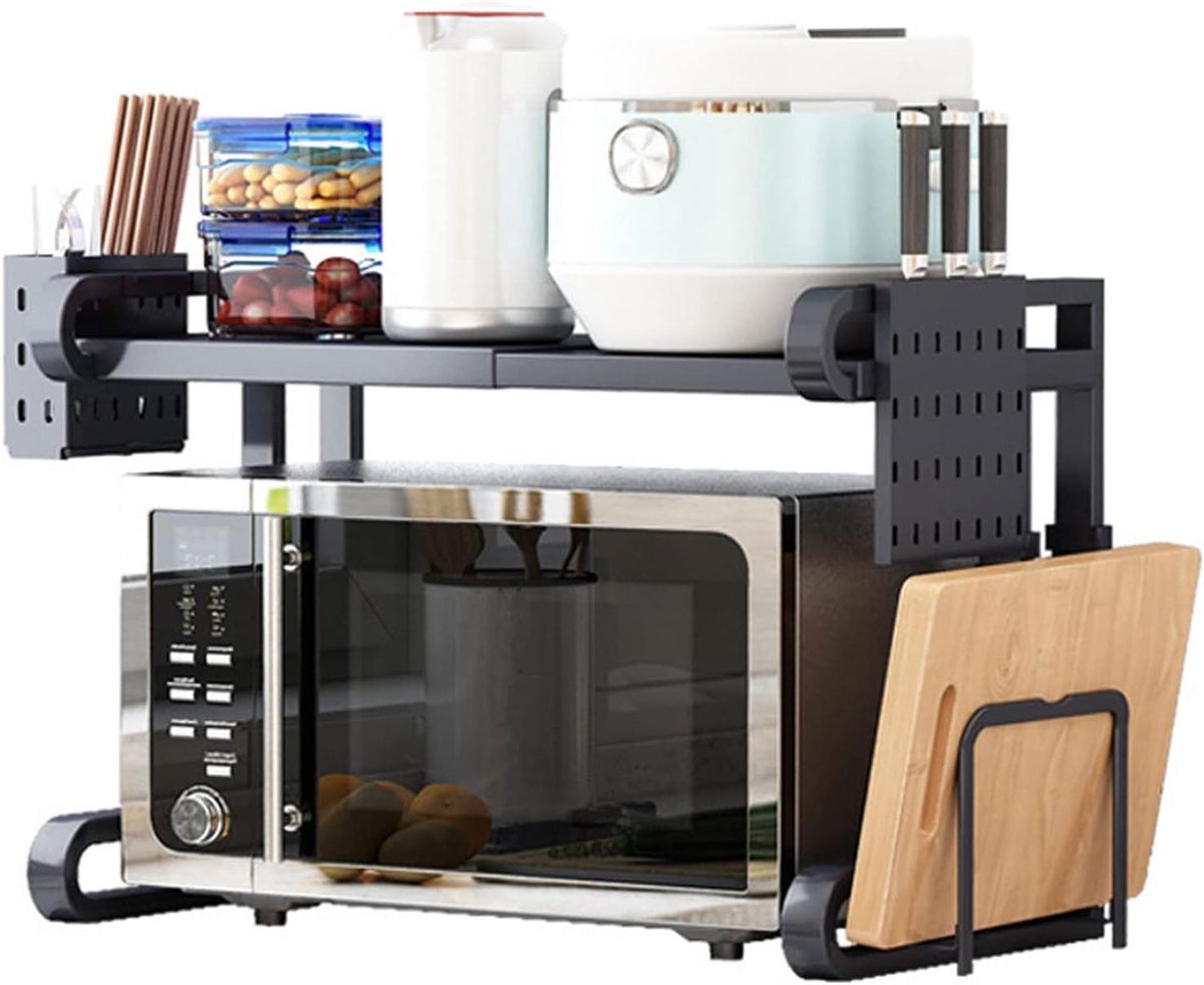 Magnetron rek - Keukenrek - Keuken organiseren - Verstelbare lengte - 42-62 cm - Zwart