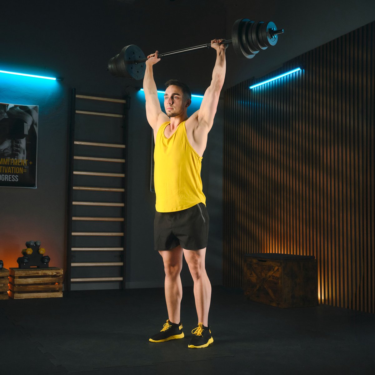 Trex Sport TX-028SF – Lange Halterset – Met 150 cm Stang – Bitumen Gewichten – Bodybuilding – Voor Thuisgym – 28 kg Totaal thumbnail 2