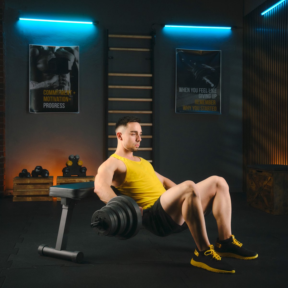 Trex Sport TX-028SF – Lange Halterset – Met 150 cm Stang – Bitumen Gewichten – Bodybuilding – Voor Thuisgym – 28 kg Totaal thumbnail 8