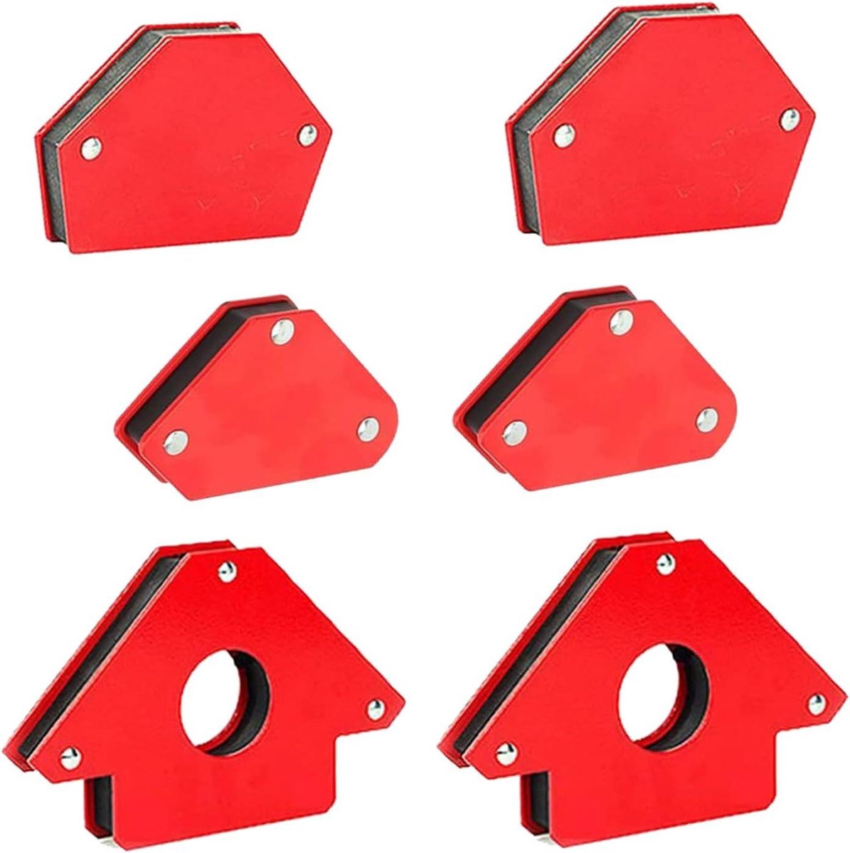 Las magneten - Hoekhouders - Metaal bewerken - Zelfinstellend ontwerp - 6 stuks - Rood