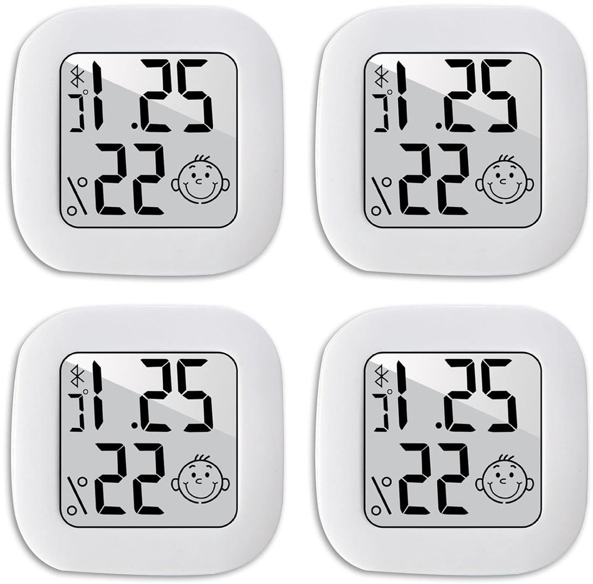 Digitale Thermometer en Hygrometer voor Binnengebruik - Vochtigheidsmeter voor Babykamer, Wijnkelder, Kantoor en Groentetuin - Set van 4 Stuks
