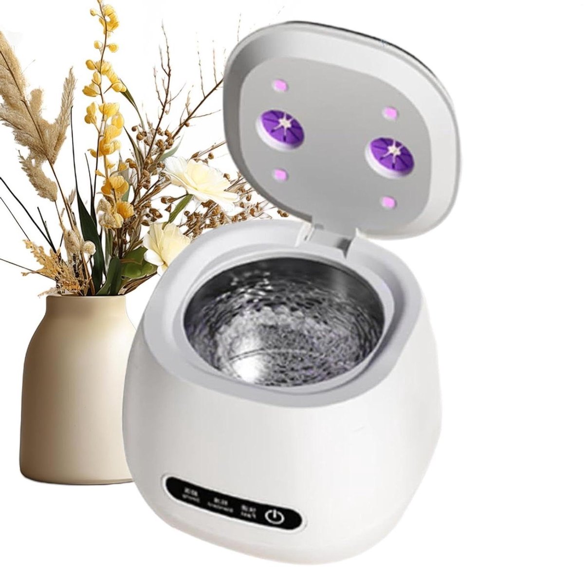 Ultrasone Reiniger - Mondbeschermer Apparaat - Hygiënisch Reinigen - UV Zuivering - 200ml Reservoir - Wit