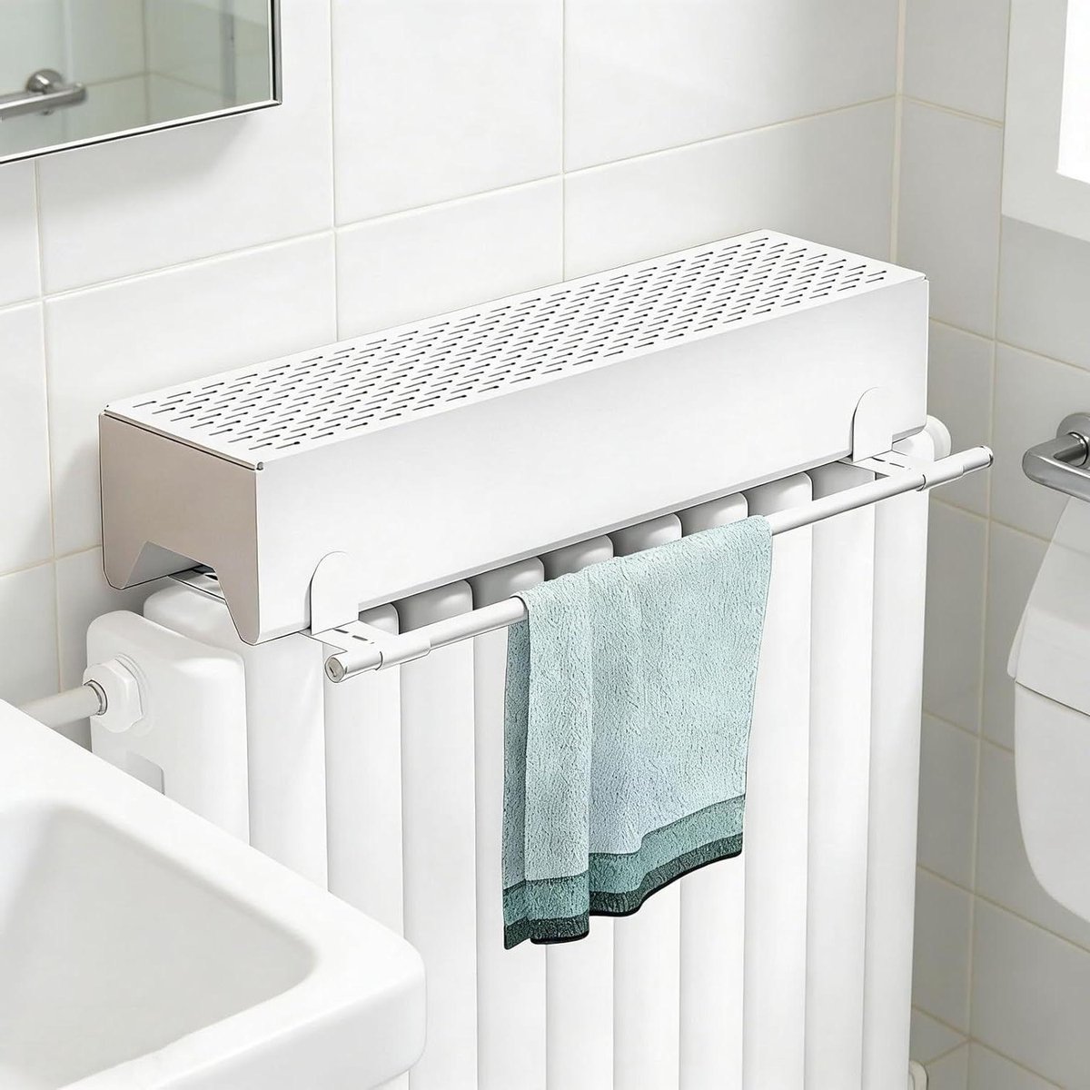 Radiator Luchtbevochtiger - Luchtbevochtiger voor Verwarming - Droge Lucht Bestrijden - Aluminium Dubbele Tank - 40 cm - Wit