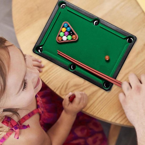 Tafelblad Pooltafel - Mini Biljartspel Desktop - Kinderspel Ontwikkeling - Draagbaar Ontwerp - 31.5 x 26.5 x 3.5 cm — afbeelding 3