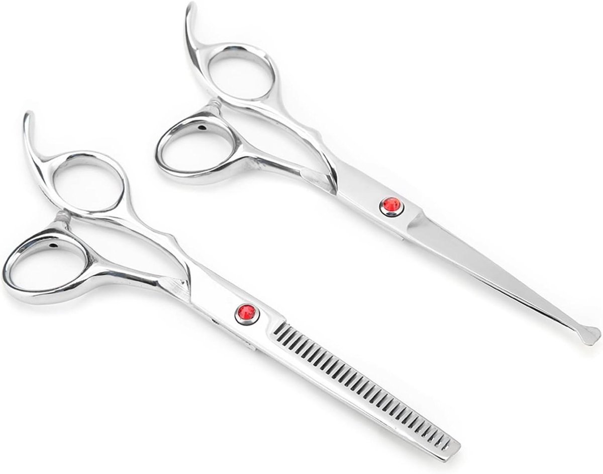 Haarknipperschaar Set - Kappersschaar Dunner - Haar Stylen - Roestvrij Staal - 69 Inch - Zilver