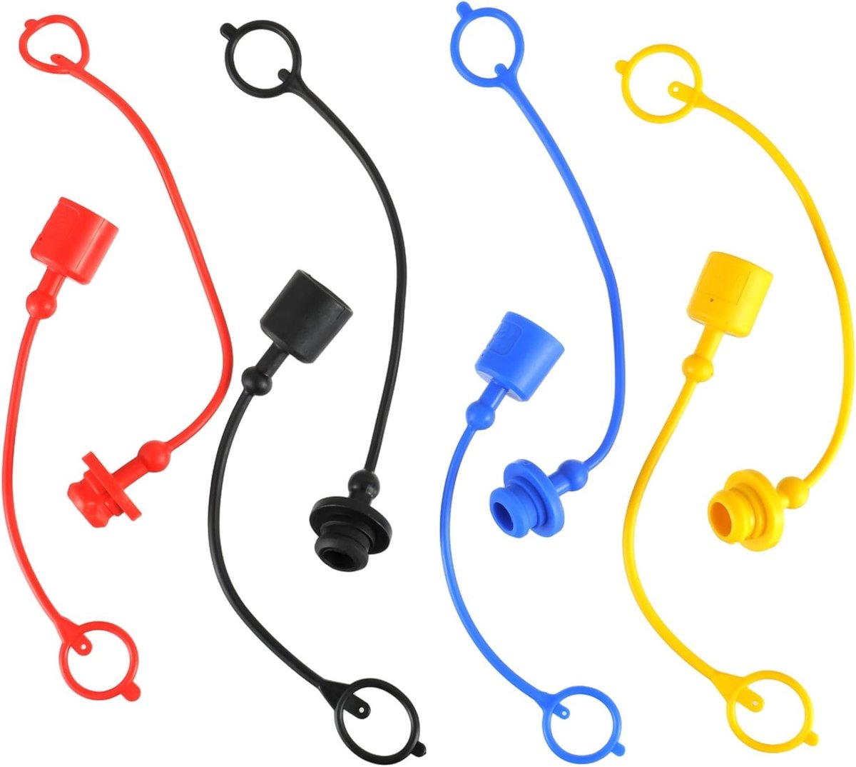 Rubber stofkappen voor hydraulische slangen - 4 paar ISO-A 1/2 koppeling, male en female plug bescherming, stofdicht en duurzaam