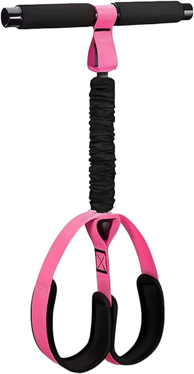 Buikspiertrainer Weerstandsband - Fitness Expander Pedaal - Thuis Trainen - Ergonomische Handgrepen - 30 x 14 x 6 cm - Roze